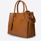 VANDA Leather Top Handle Bag - Cognac