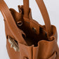 MIRANDA Leather Top Handle Bag - Cognac