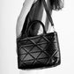GINEVRA Leather Top Handle Bag - Black