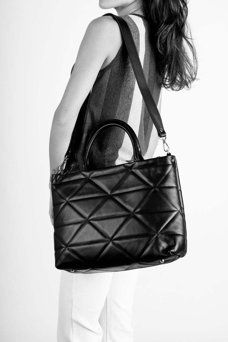 GINEVRA Borsa a mano in pelle - Nero