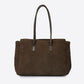 ZELIE Leather Top Handle Bag - Dark Brown