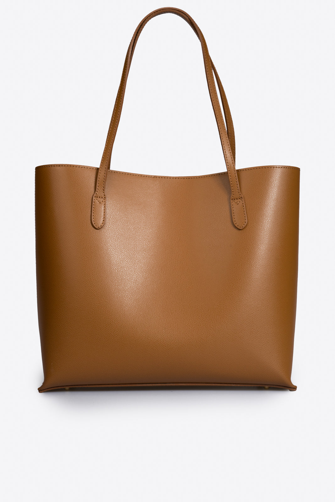 VALERIA Leather Top Handle Bag - Cognac