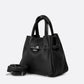 MIRANDA Leather Top Handle Bag - Black