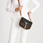 BELA Leather Crossbody Bag - Black+Cognac