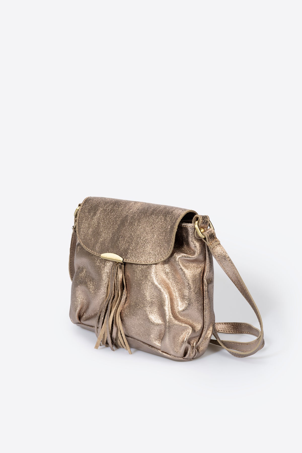 Leather Top Handle Bag 7040 - Platino