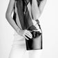 Leather Crossbody Bag 8358 - Cognac