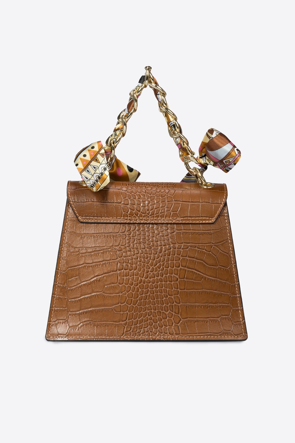 AYLA Leather Top Handle Bag - Brown