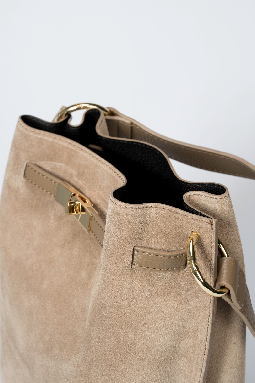 TERRY Leather Shoulder Bag - Taupe
