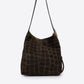 PENELOPE Leather Top Handle Bag - Dark Brown