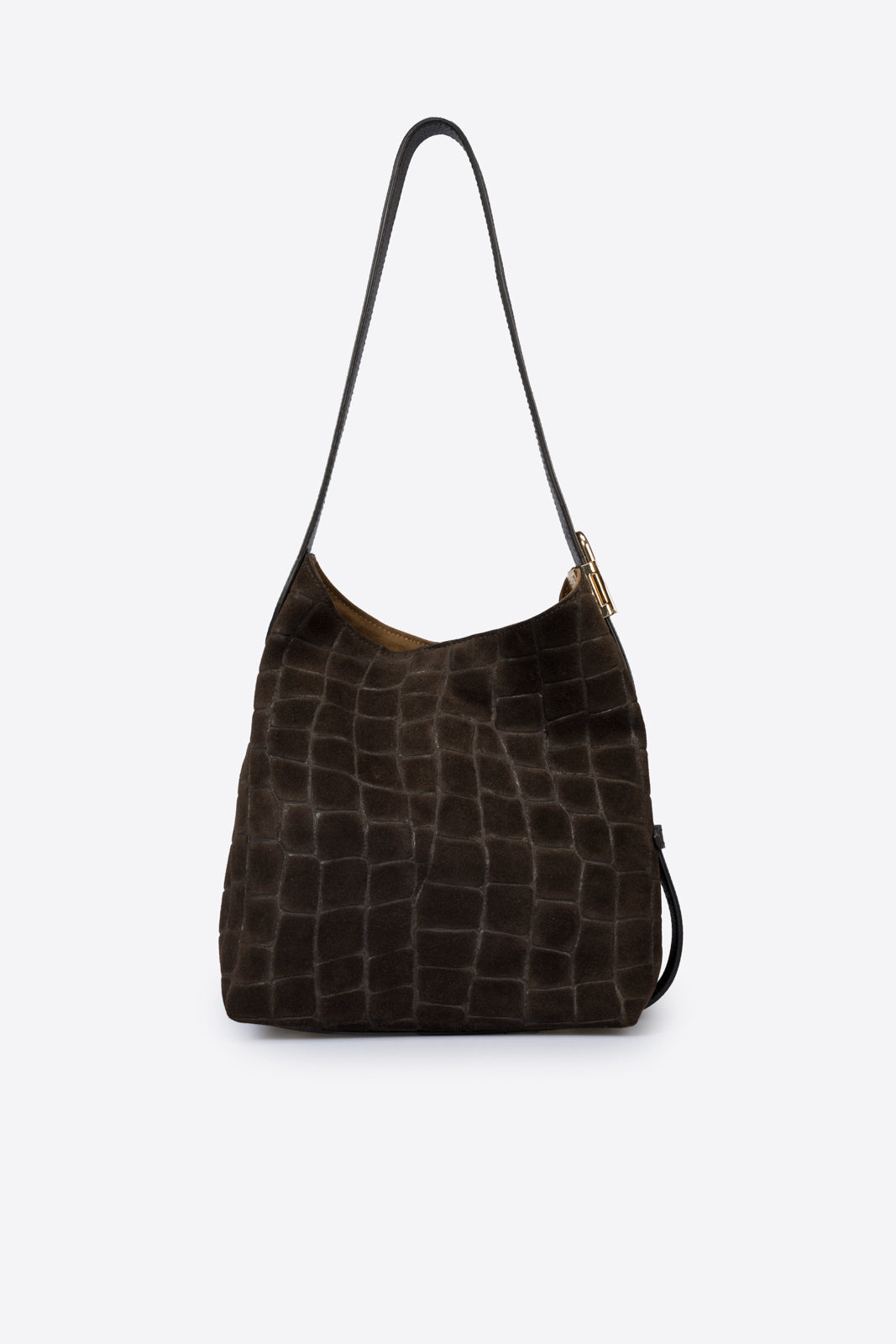 PENELOPE Leather Top Handle Bag - Dark Brown