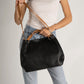 AZALEA Leather Top Handle Bag - Black