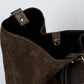 ARIAH Leather Shoulder Bag - Dark Brown