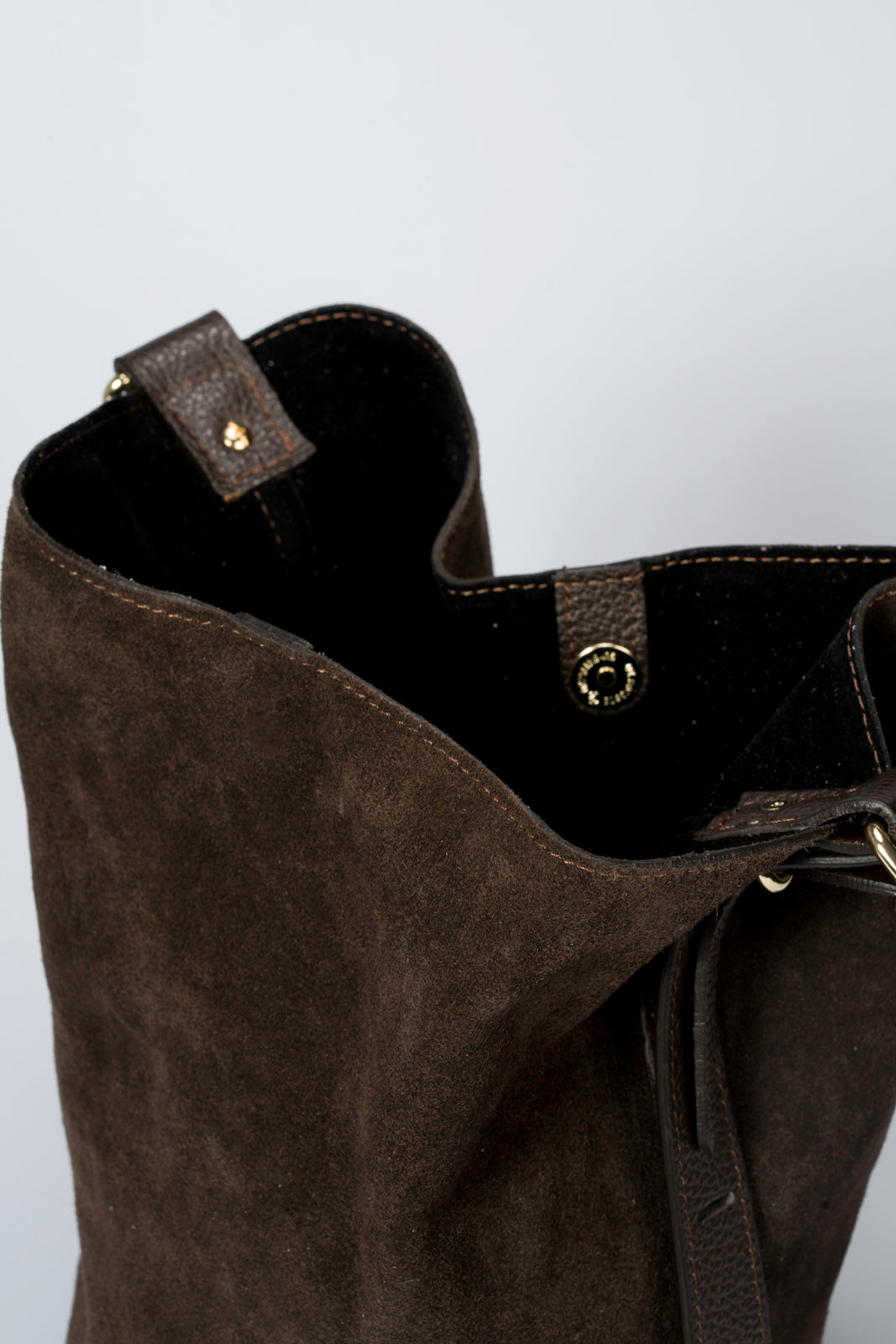 ARIAH Leather Shoulder Bag - Dark Brown