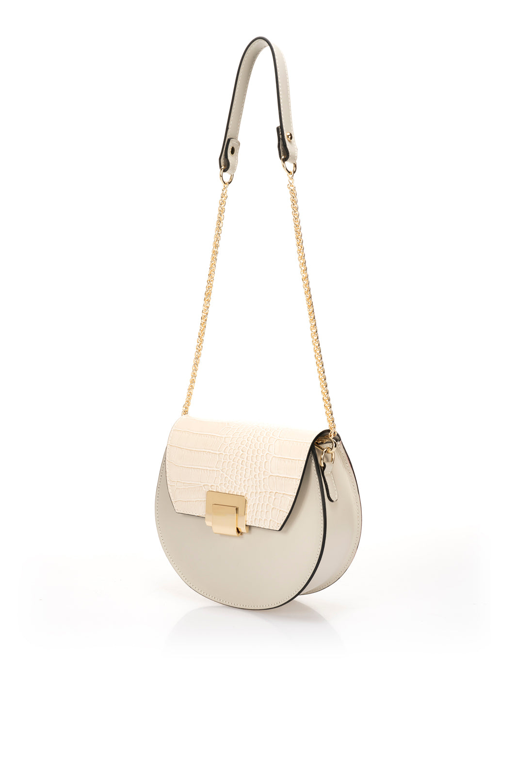 CAROLYN Leather Crossbody Bag - Marmo