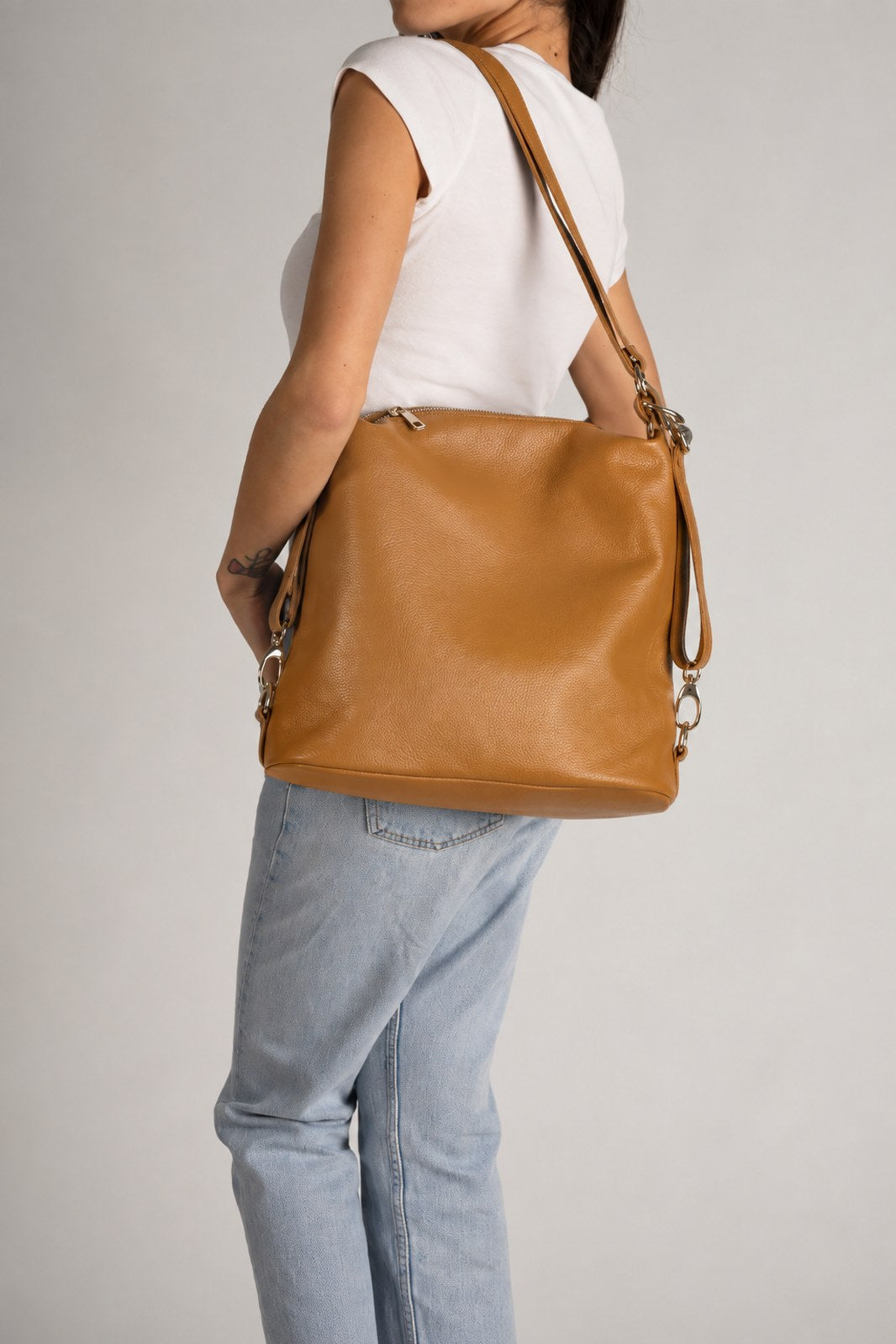 CORDELIA Leather Backpack - Cuoio