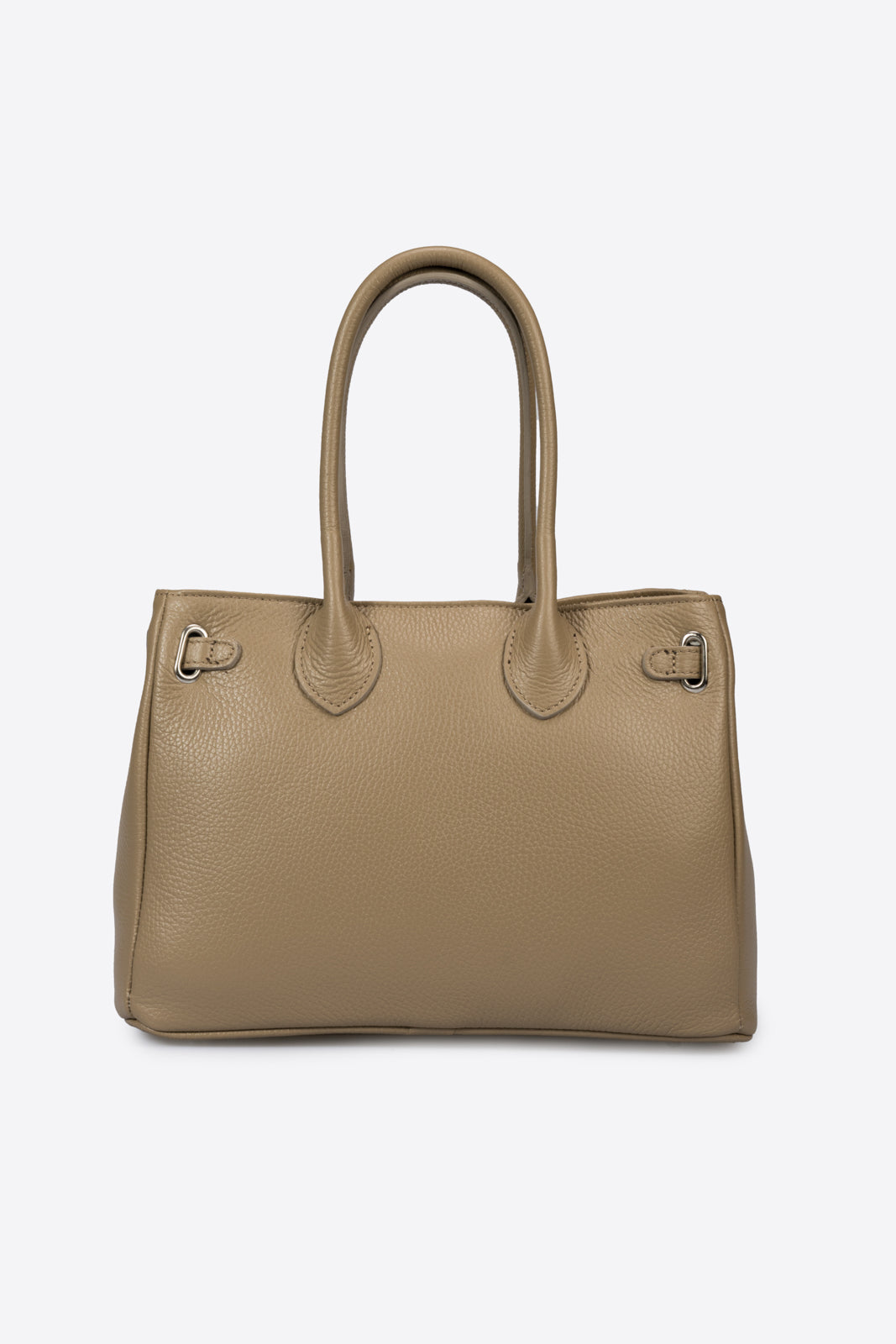 GRACIE Leather Top Handle Bag - Taupe