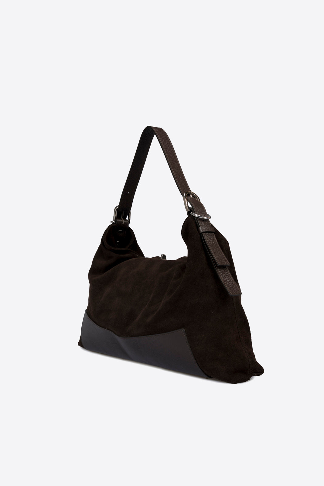 FLEUR Leather Top Handle Bag - Testa di Moro