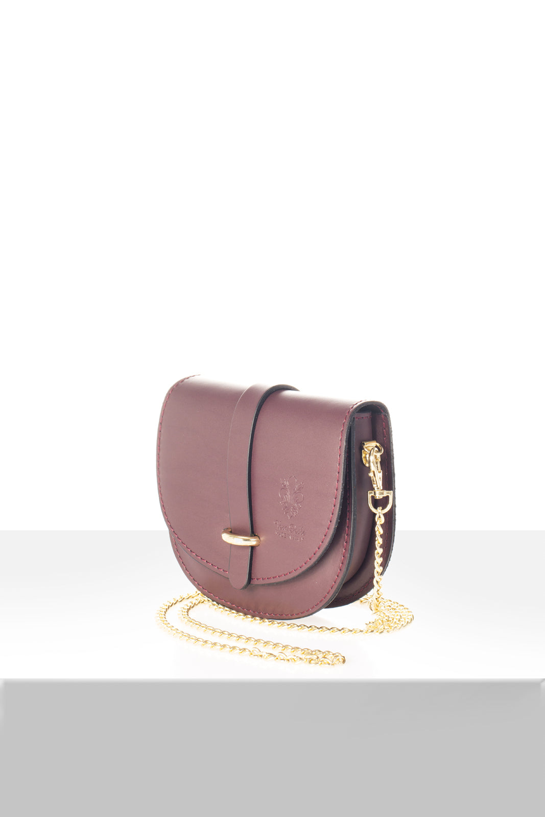 Leather Crossbody Bag 7006 - Bordo