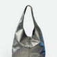 NADIA Leather Top Handle Bag - Silver