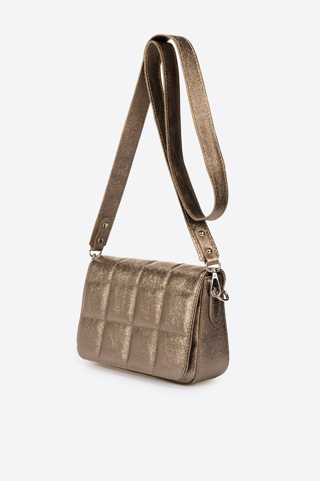 EMILIA Leather Crossbody Bag - Metal Gun