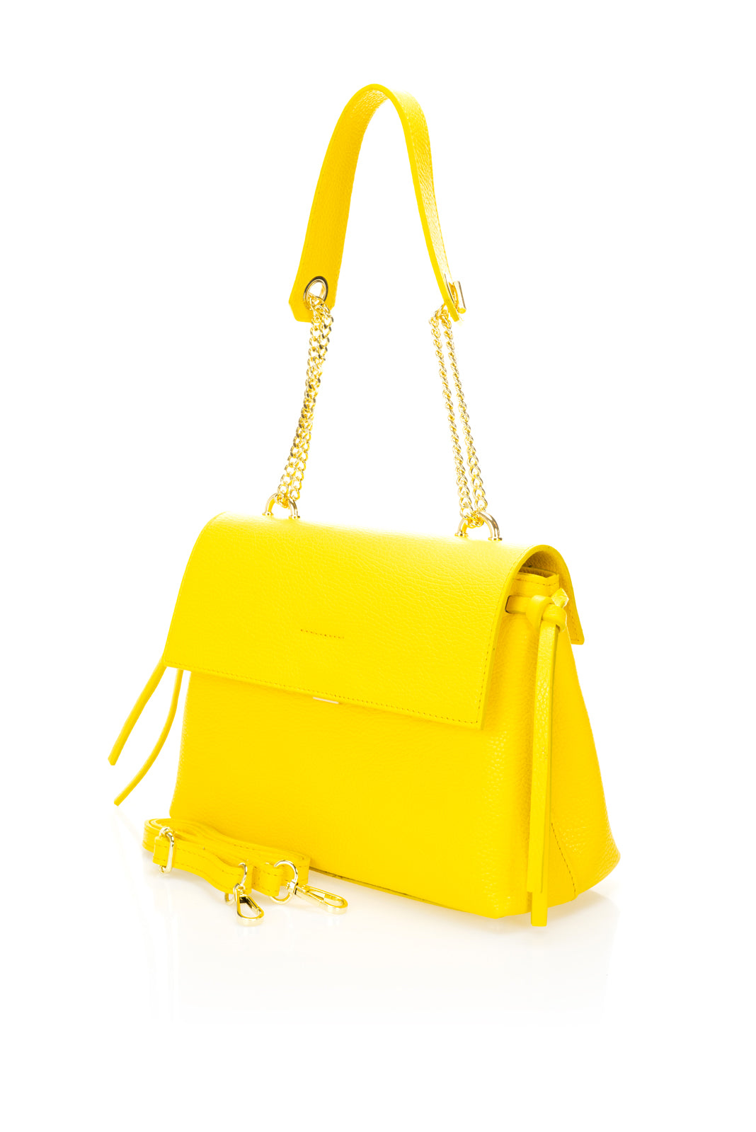 Leather Top Handle Bag 2275 - Yellow