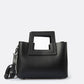 ANTHEA Leather Top Handle Bag - Black