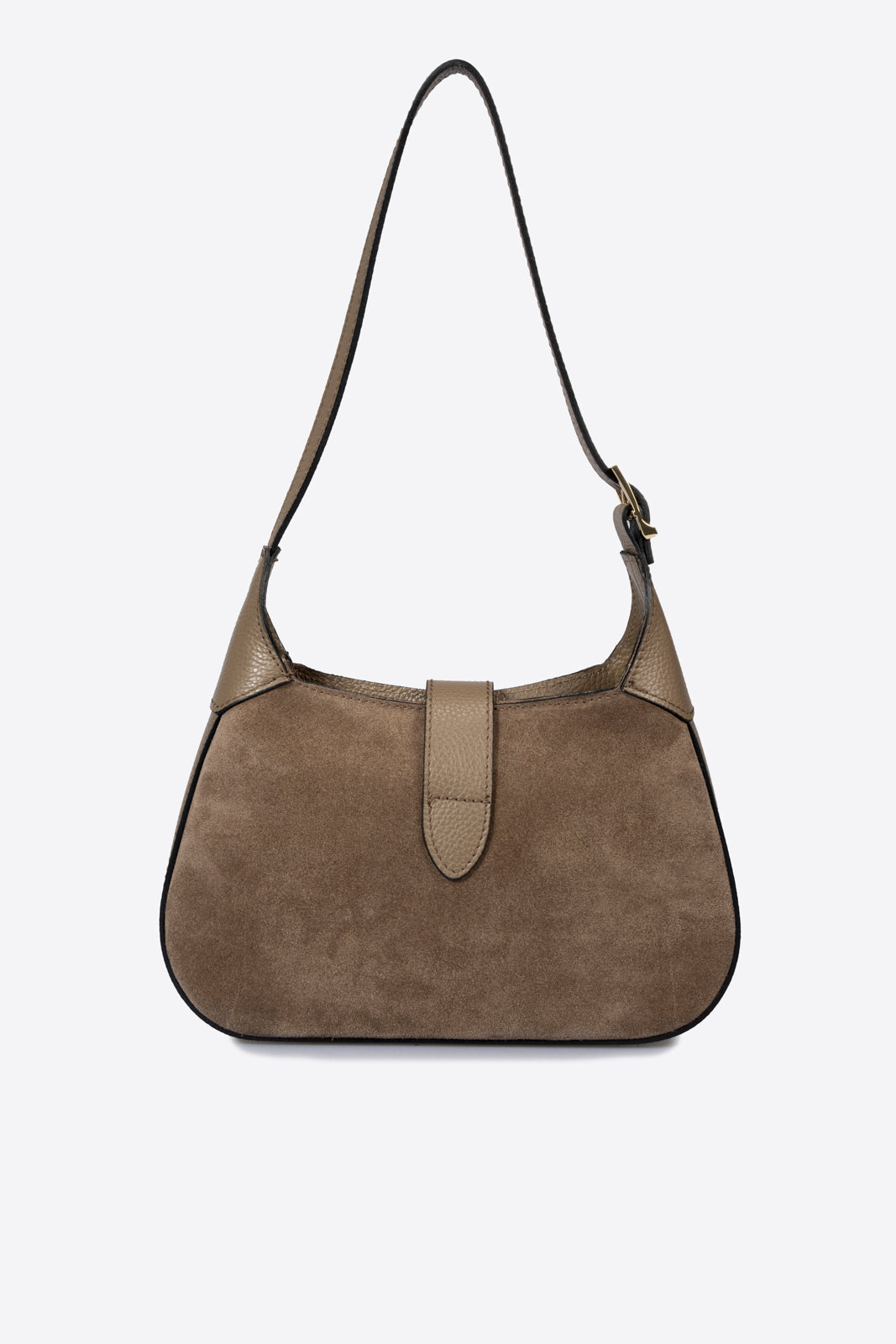 SOLANGE Leather Top Handle Bag - Taupe