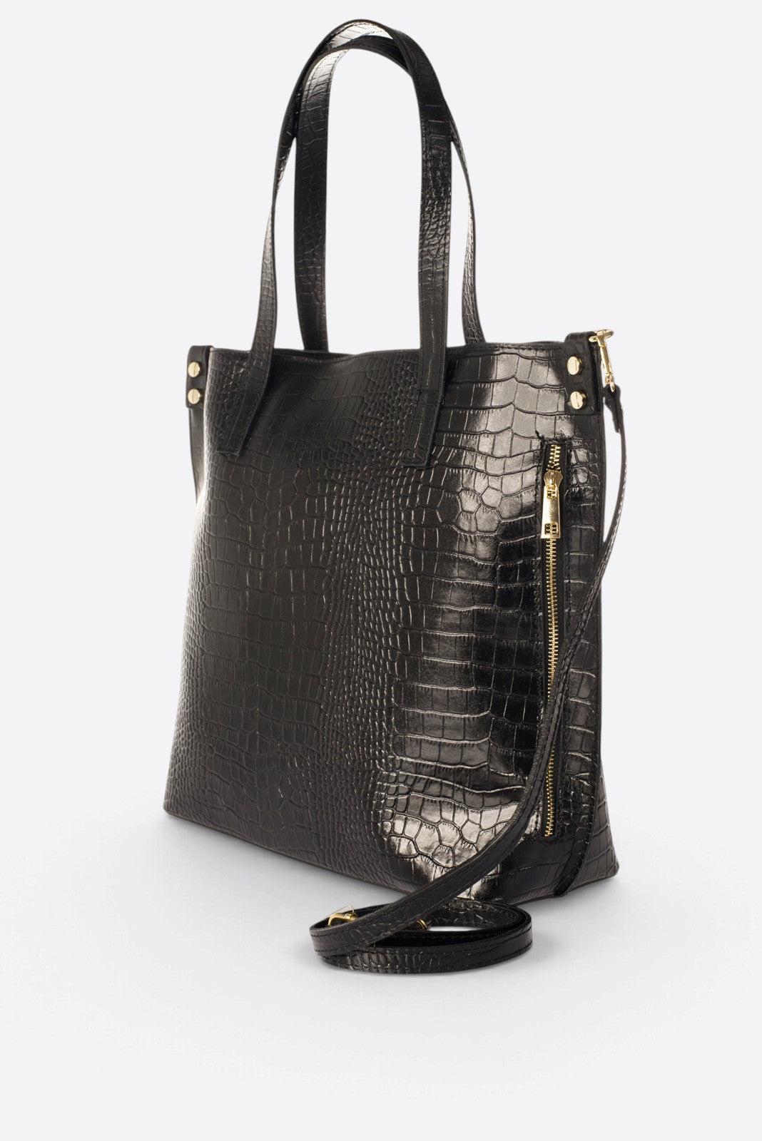 BRENDA Leather Shoulder Bag - Black
