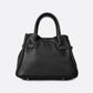 MIRANDA Leather Top Handle Bag - Black
