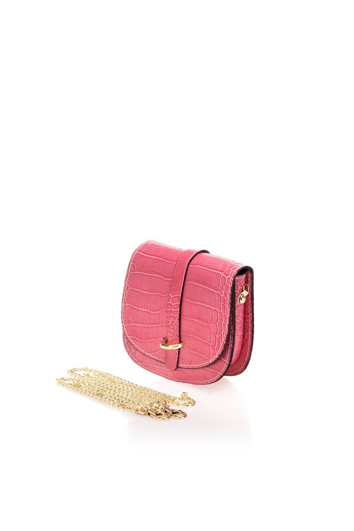 Leather Crossbody Bag 3241 - Fuxia