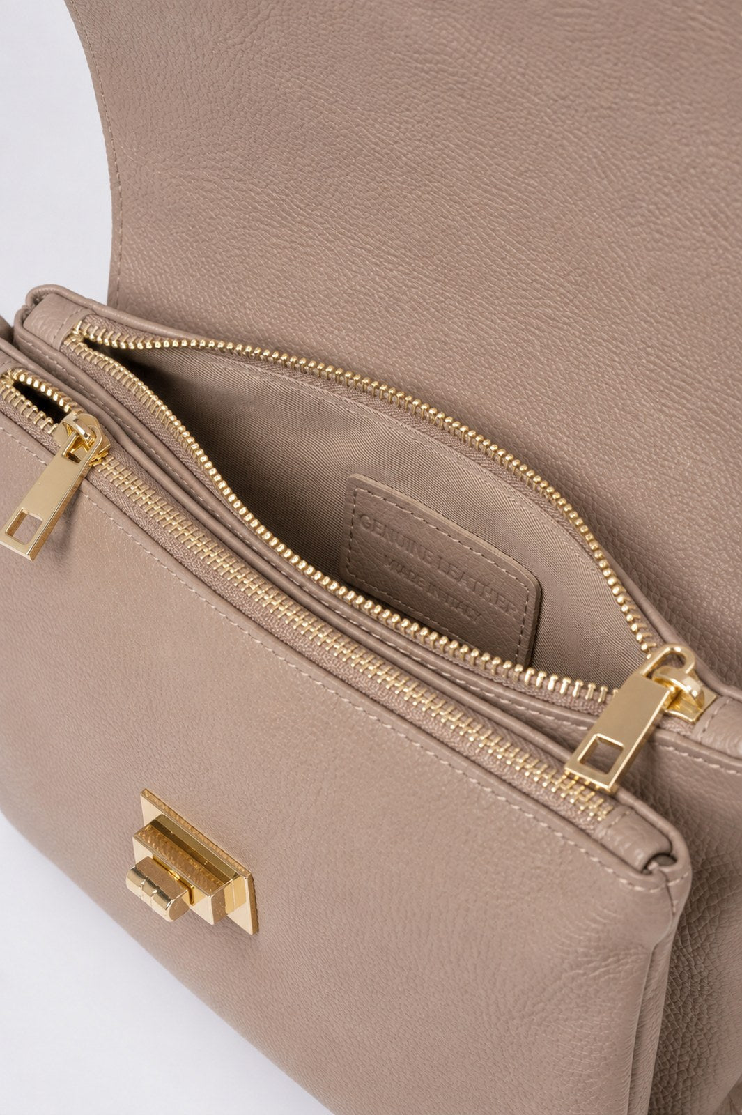 NORAH Leather Crossbody Bag - Taupe