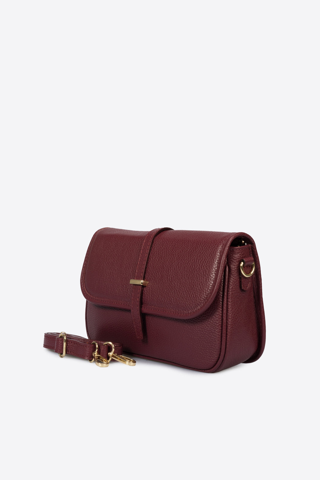 AMALFI Leather Crossbody Bag - Bordo
