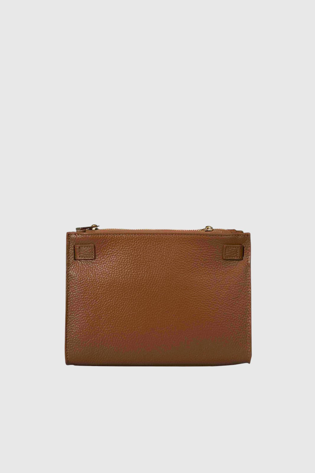 CAMILLE Leather Top Handle Bag - Cognac