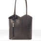 Leather Shoulder Bag 8039 - Black