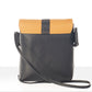 Leather Crossbody Bag 3552 - Black + Cognac
