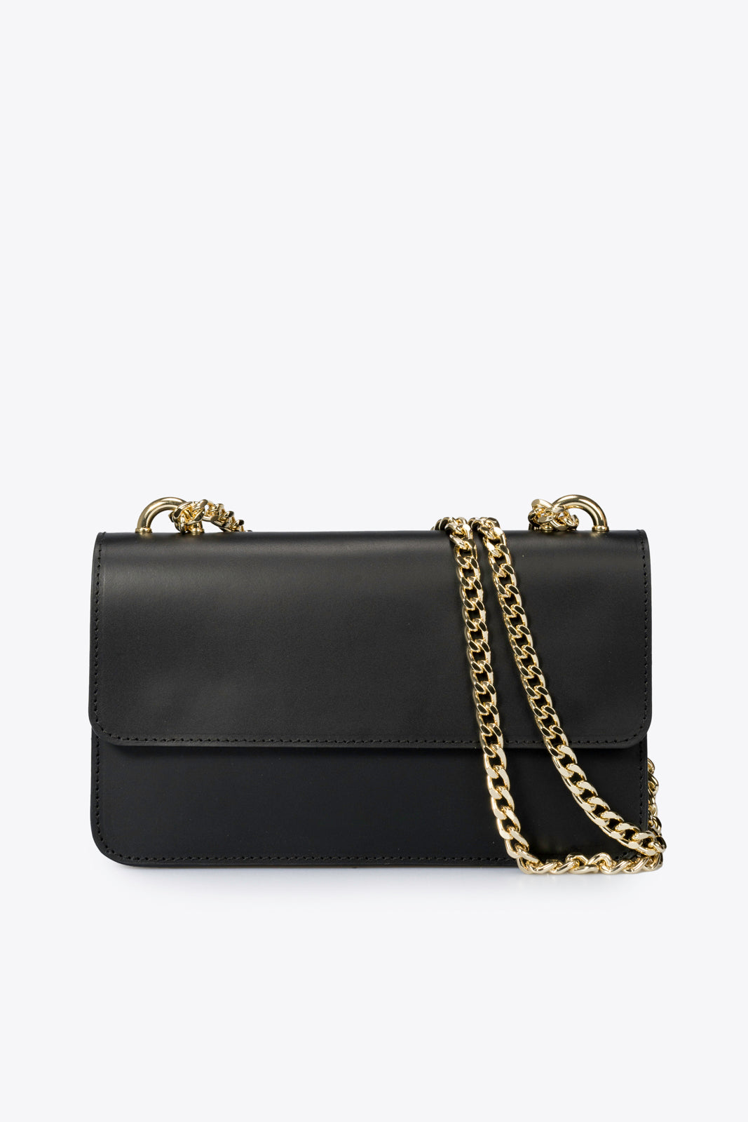 CALLIE Leather Crossbody Bag - Black
