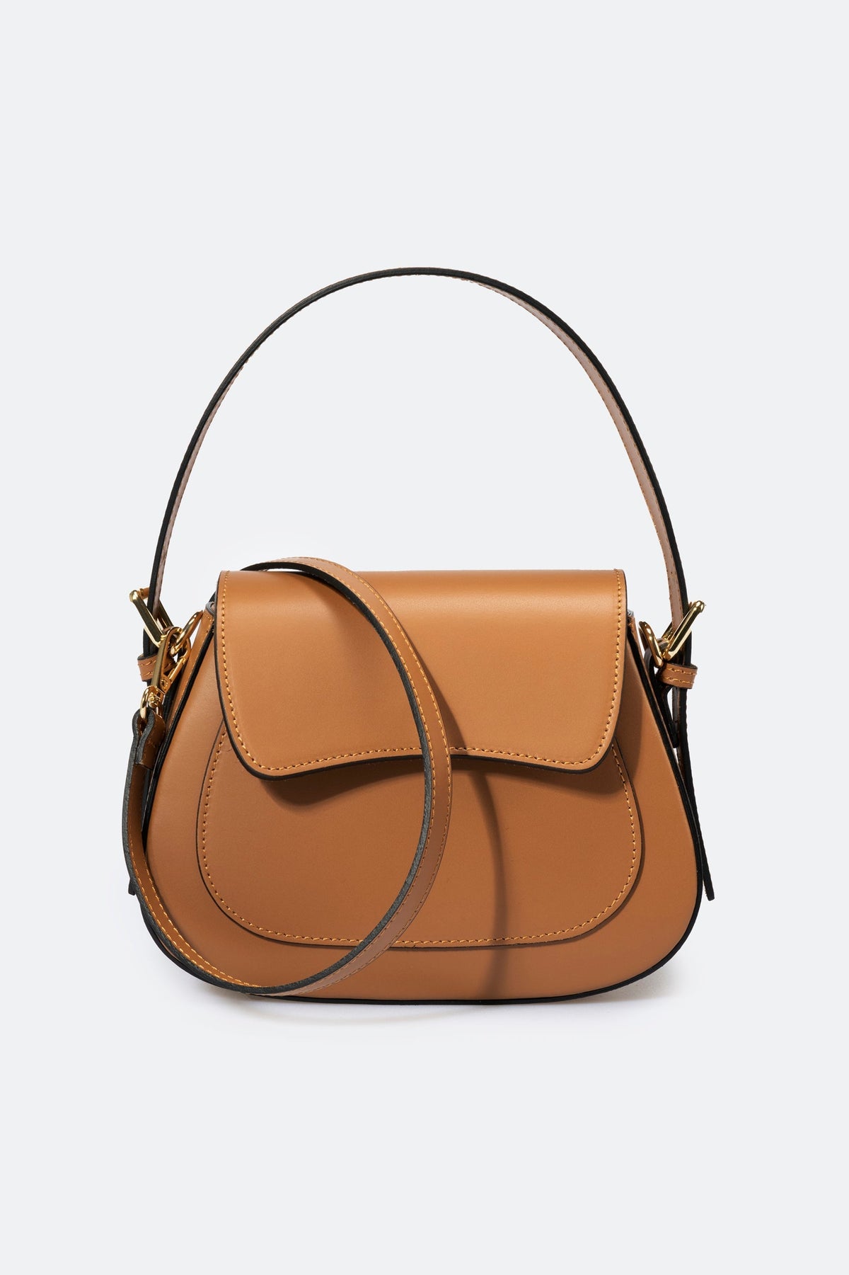 EDNA Leather Shoulder Bag - Cuoio