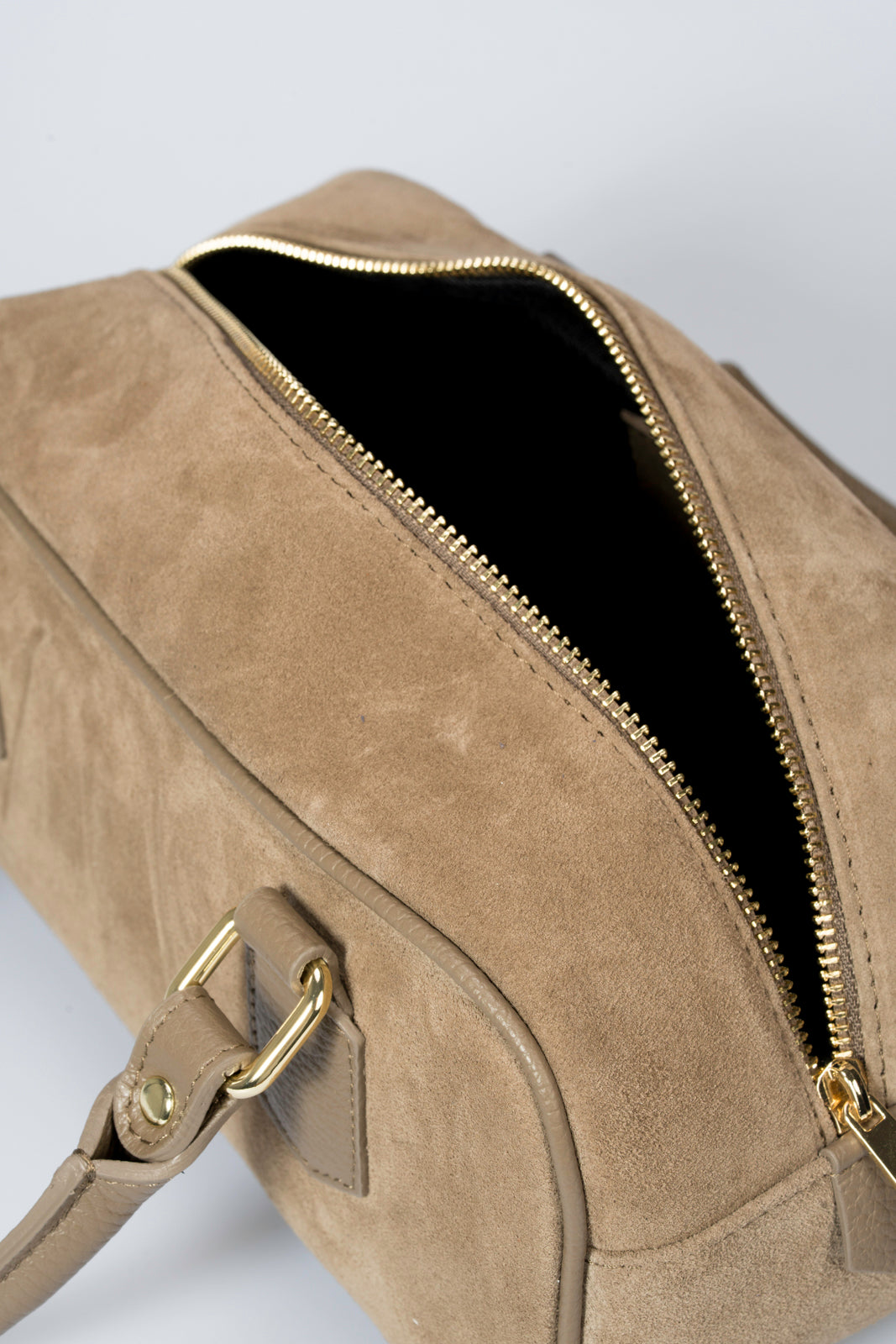 TIANNA Leather Top Handle Bag - Taupe