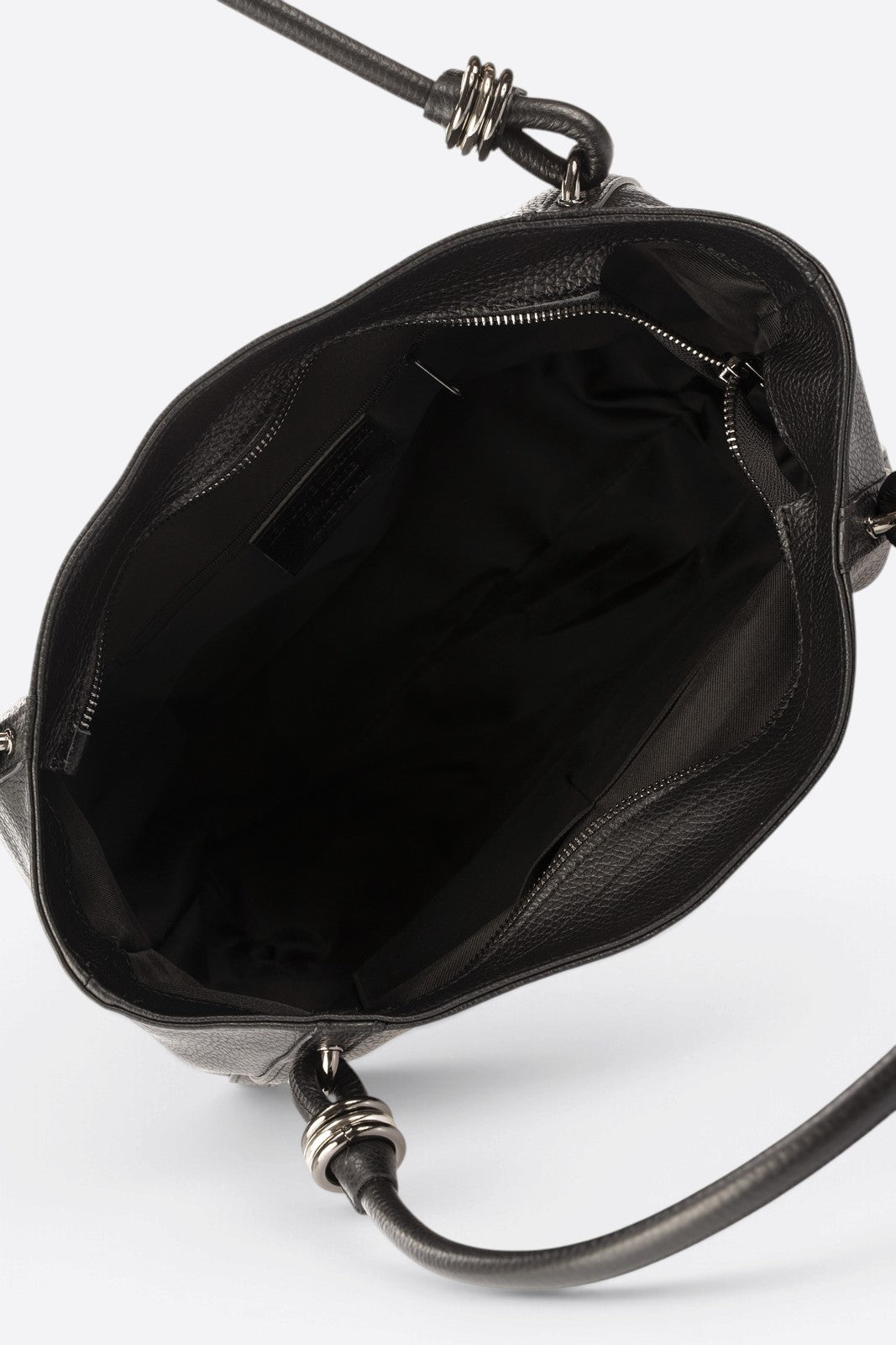 VINNIE Leather Shoulder Bag - Black