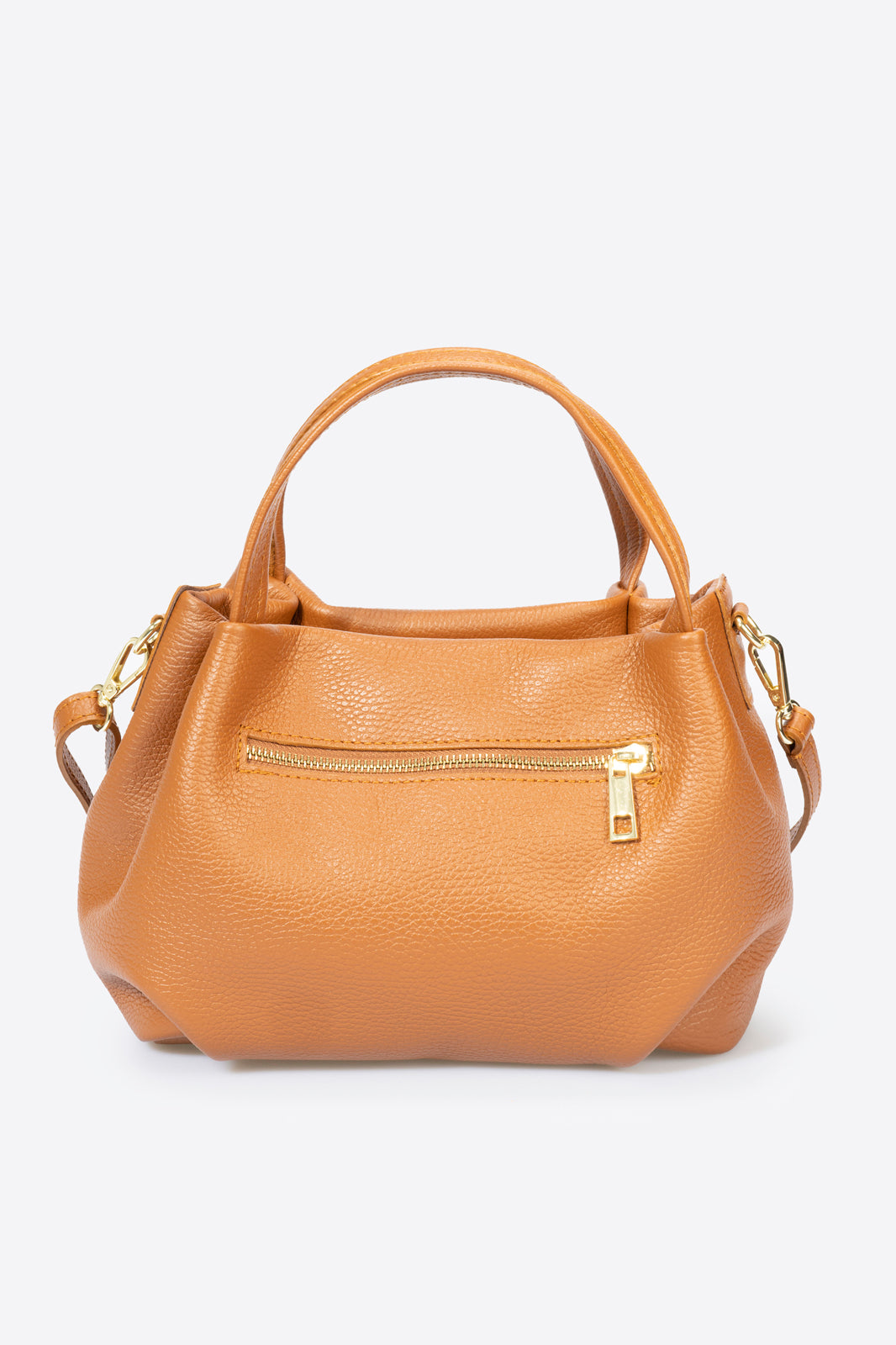 MAYA Leather Top Handle Bag - Cuoio