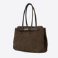 ZELIE Leather Top Handle Bag - Dark Brown