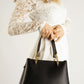 AURORA Leather Top Handle Bag - Black