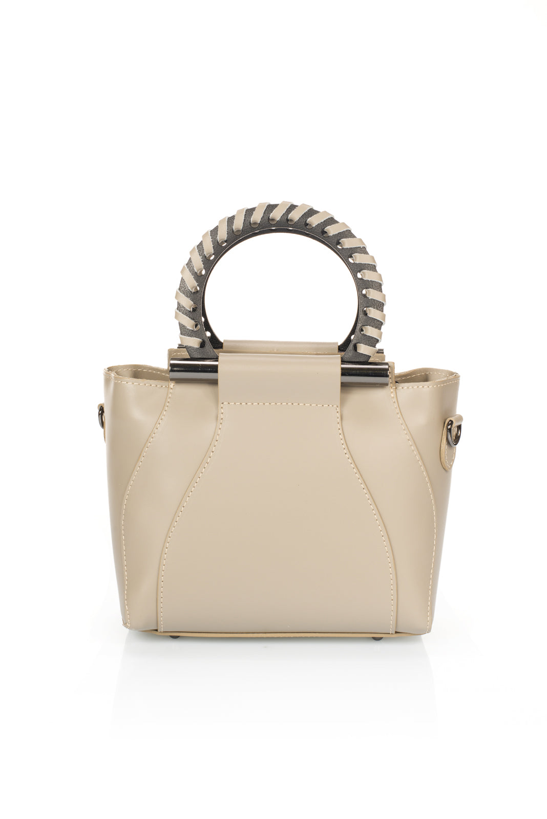 Leather Top Handle Bag 2257 - Taupe
