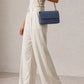 CALLIE Leather Crossbody Bag - Blue