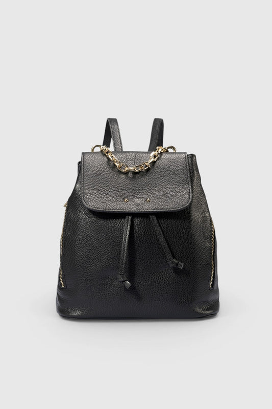CORA Leather Backpack - Black
