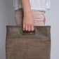 ROSALBA Leather Top Handle Bag - Taupe