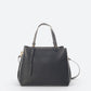 ORIETTA Leather Top Handle Bag - Black
