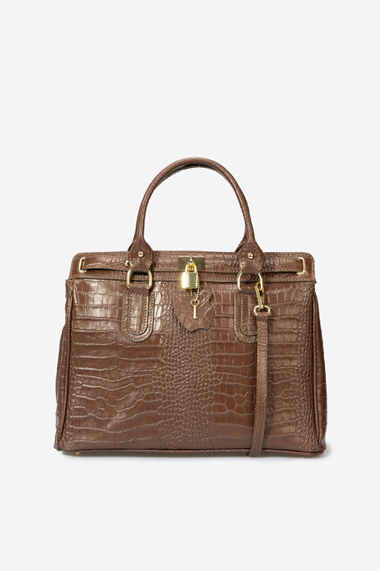 SAGE Leather Top Handle Bag - Brown