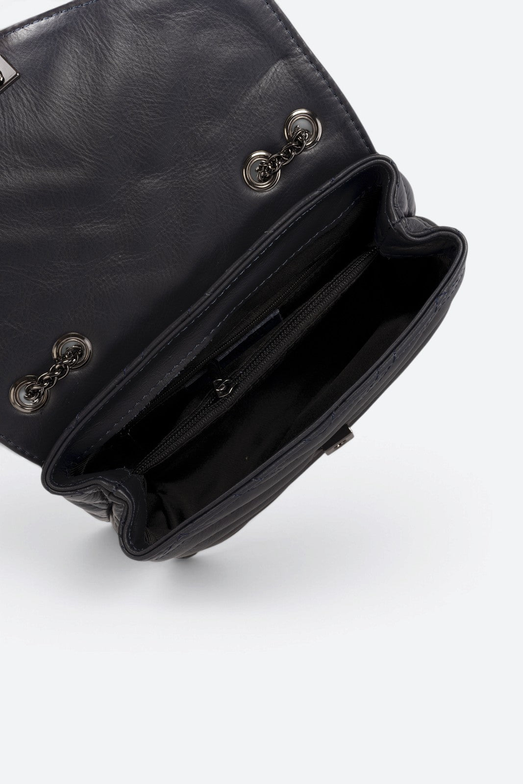 APRIL Leather Shoulder Bag - Blue