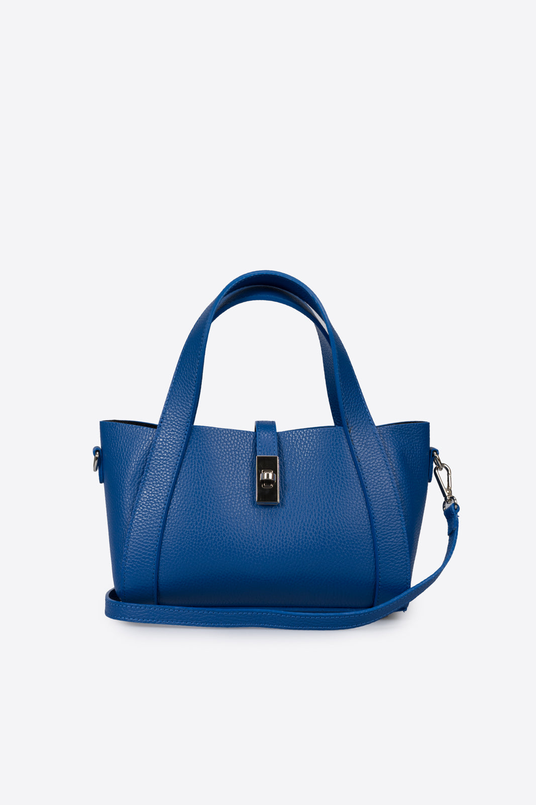 GAIA Leather Top Handle Bag - Blue